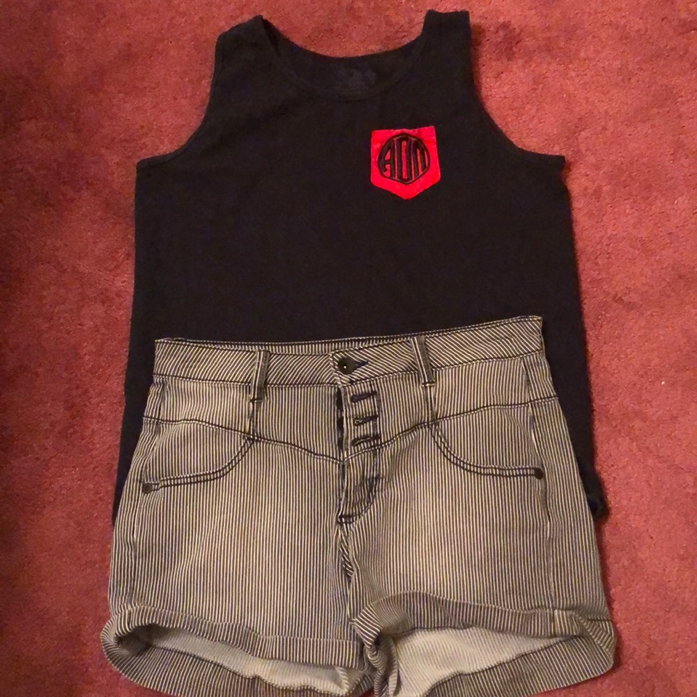 AOII black and red pocket tank